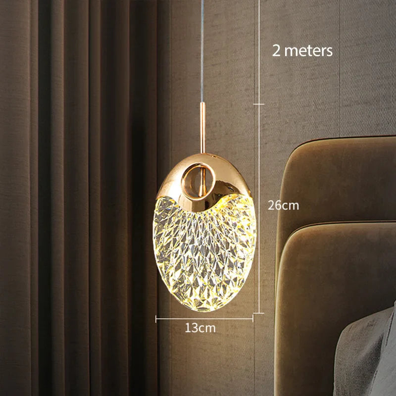 Plafond LED en cristal nordique lustre salon chambre chevet suspension lumières décor à la maison éclairage lampe suspendue pour plafond