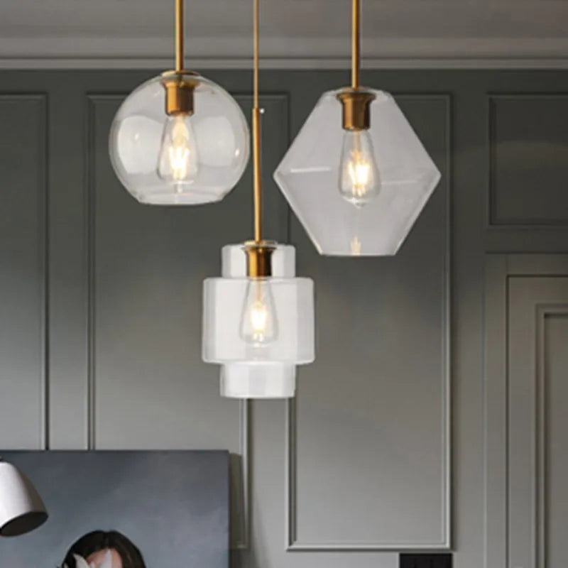 Suspension LED en verre au design nordique minimaliste