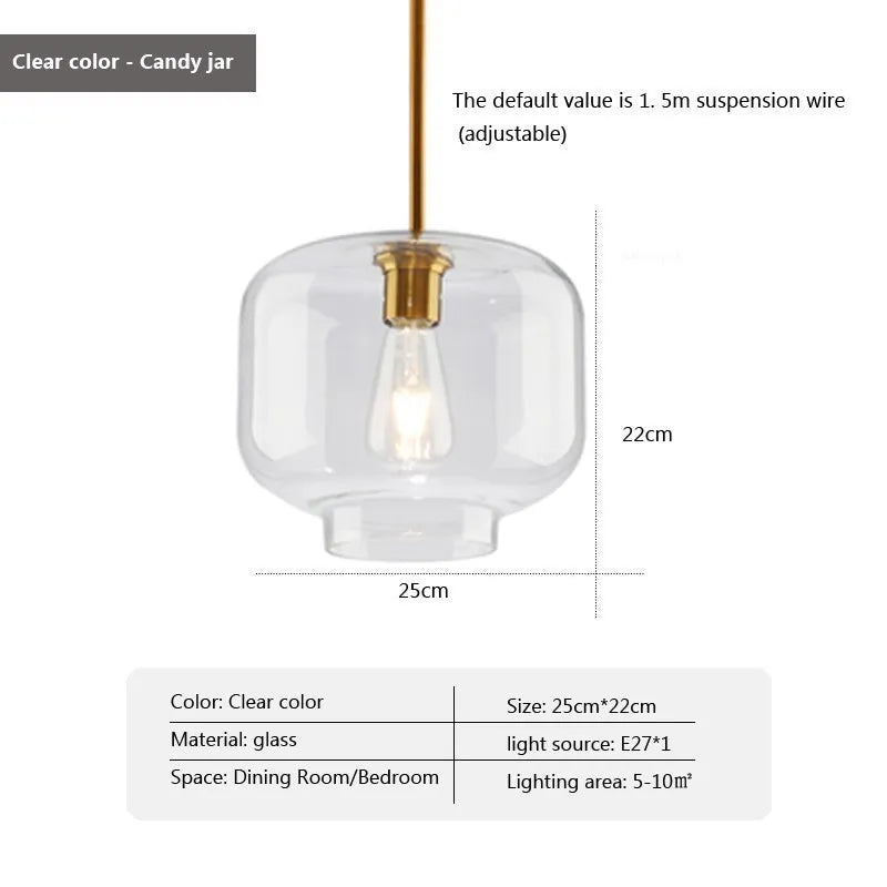 Suspension LED en verre au design nordique minimaliste