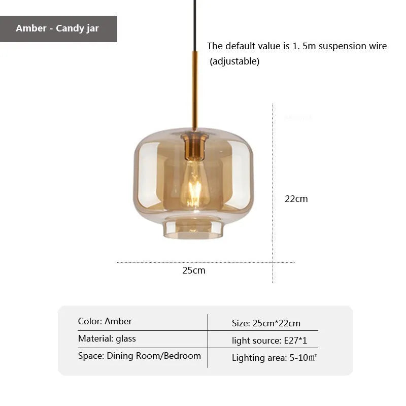 Suspension LED en verre au design nordique minimaliste