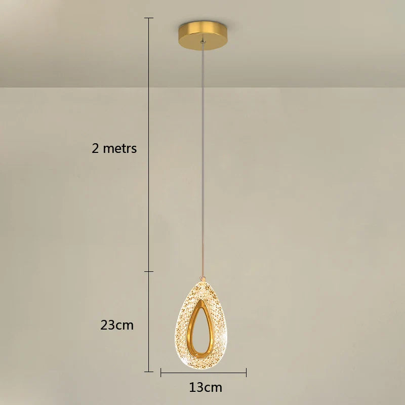 Plafond LED en cristal nordique lustre salon chambre chevet suspension lumières décor à la maison éclairage lampe suspendue pour plafond