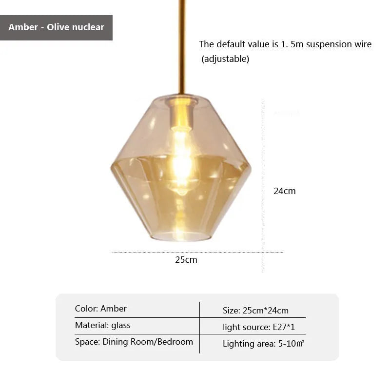 Suspension LED en verre au design nordique minimaliste