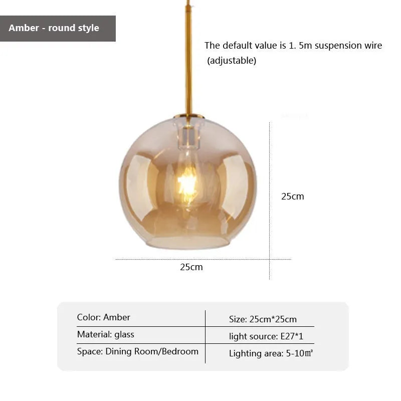 Suspension LED en verre au design nordique minimaliste