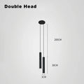 Moderne nordique suspension LED lampe Double tête suspension salle à manger 2m lampe suspendue tuyau Decora cylindre tuyau ligne lustre