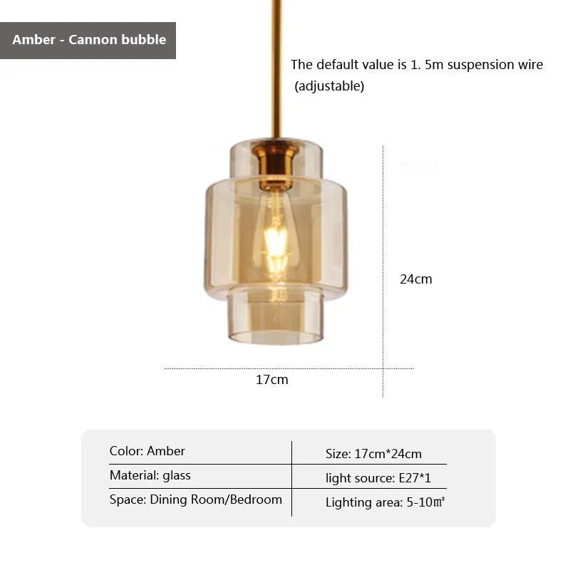 Suspension LED en verre au design nordique minimaliste
