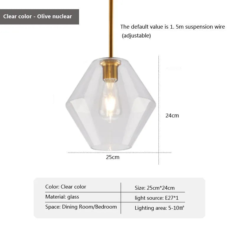 Suspension LED en verre au design nordique minimaliste