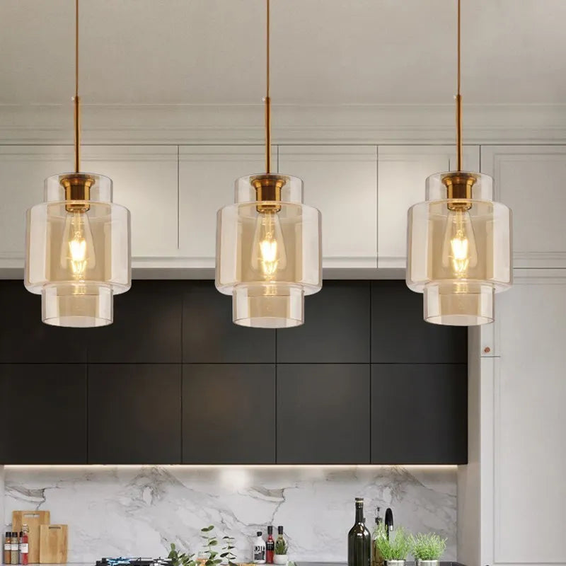Suspension LED en verre au design nordique minimaliste