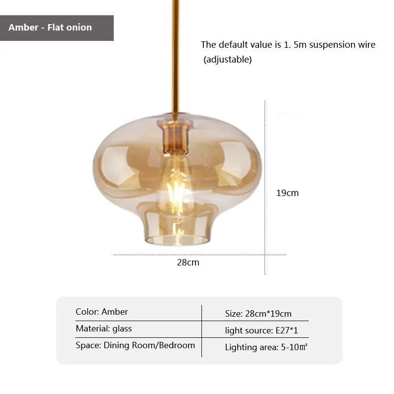 Suspension LED en verre au design nordique minimaliste