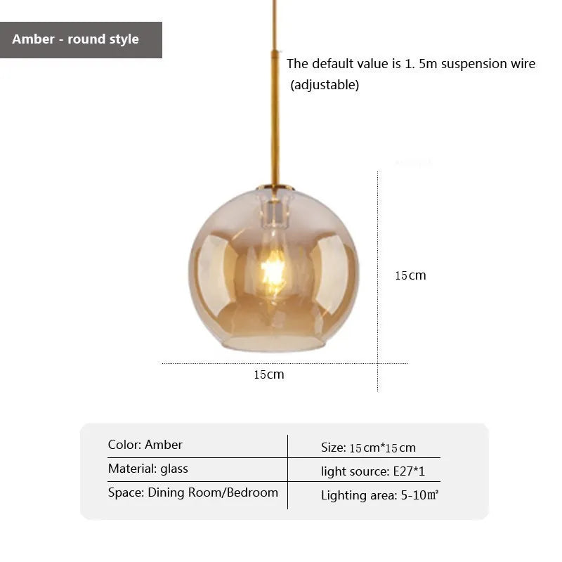 Suspension LED en verre au design nordique minimaliste