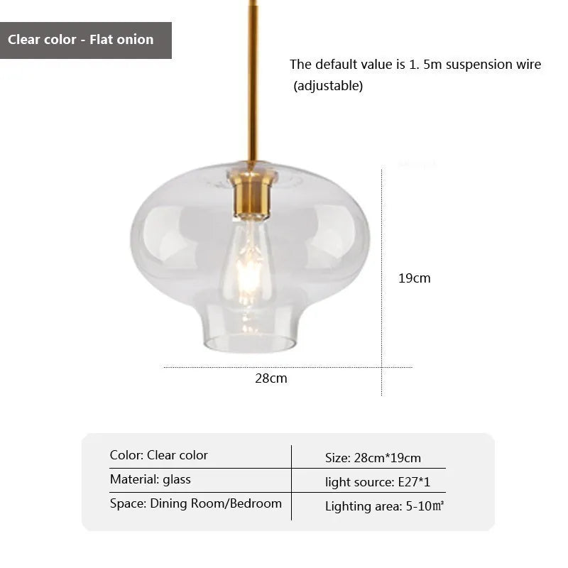 Suspension LED en verre au design nordique minimaliste