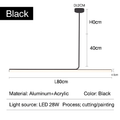 lustre led long moderne suspension décor luminaire suspendu