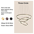 Moderne Led anneaux suspension lampe cercle plafond suspendu lustre pour chalet salon salle à manger escalier maison luminaire