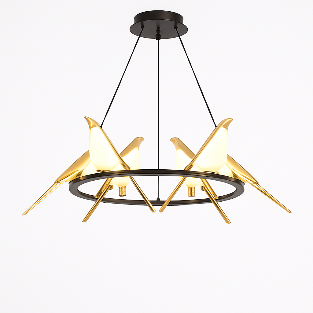 Suspension créatives d'oiseau de pie Applique murale simple salon restaurant étude lampadaire maison LED lustre de plafond de luxe