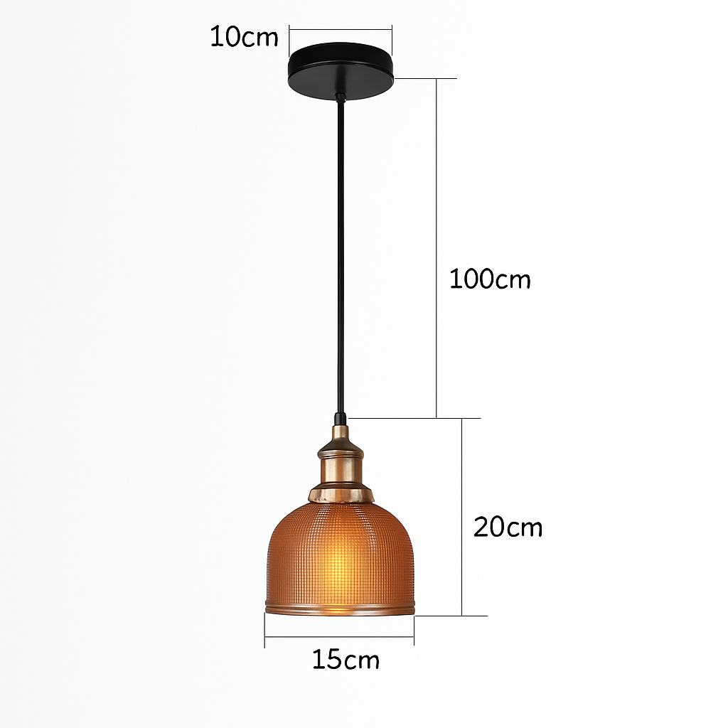 Suspension design en verre grainé style industriel Bowl