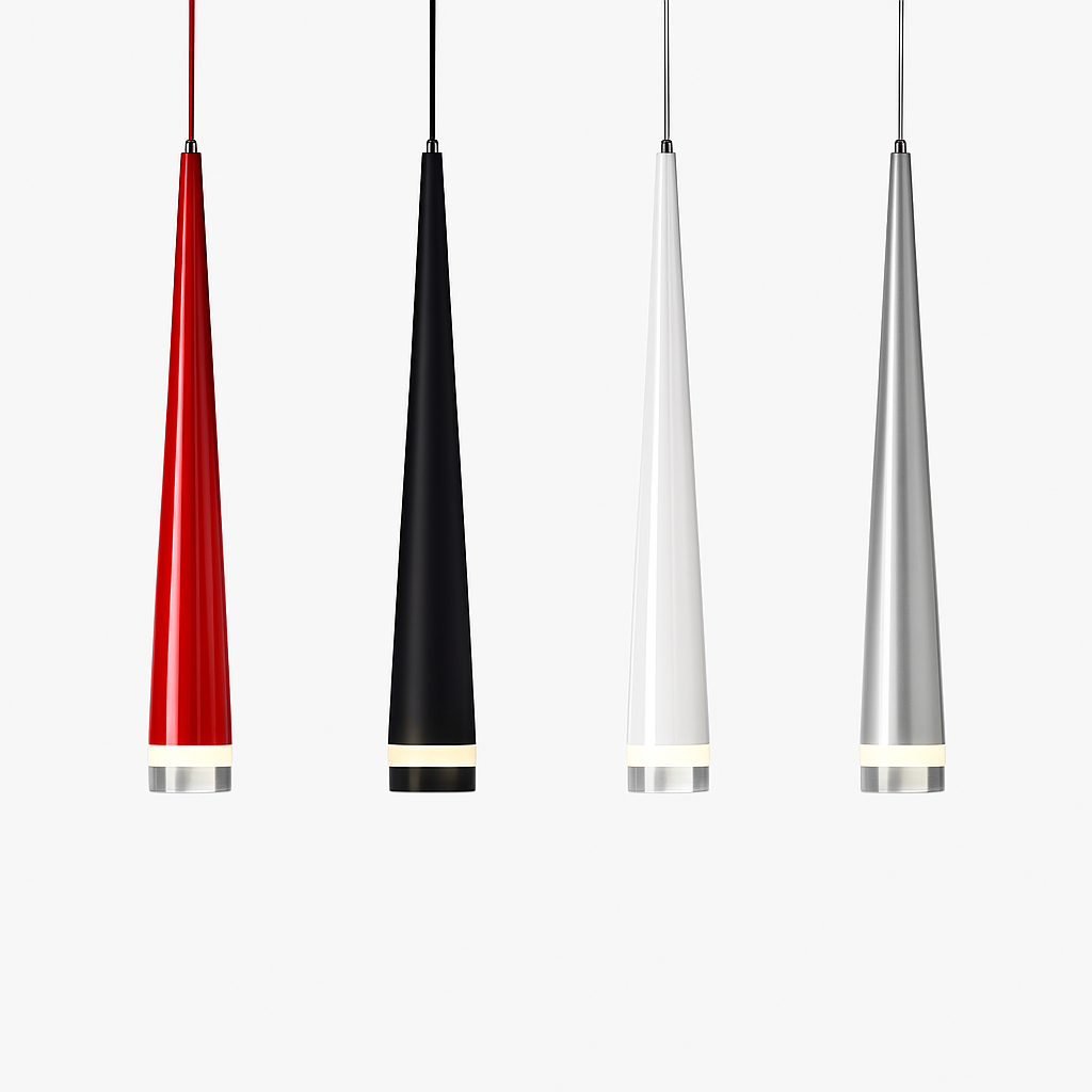Suspension design LED en forme de cône (plusieurs couleurs)