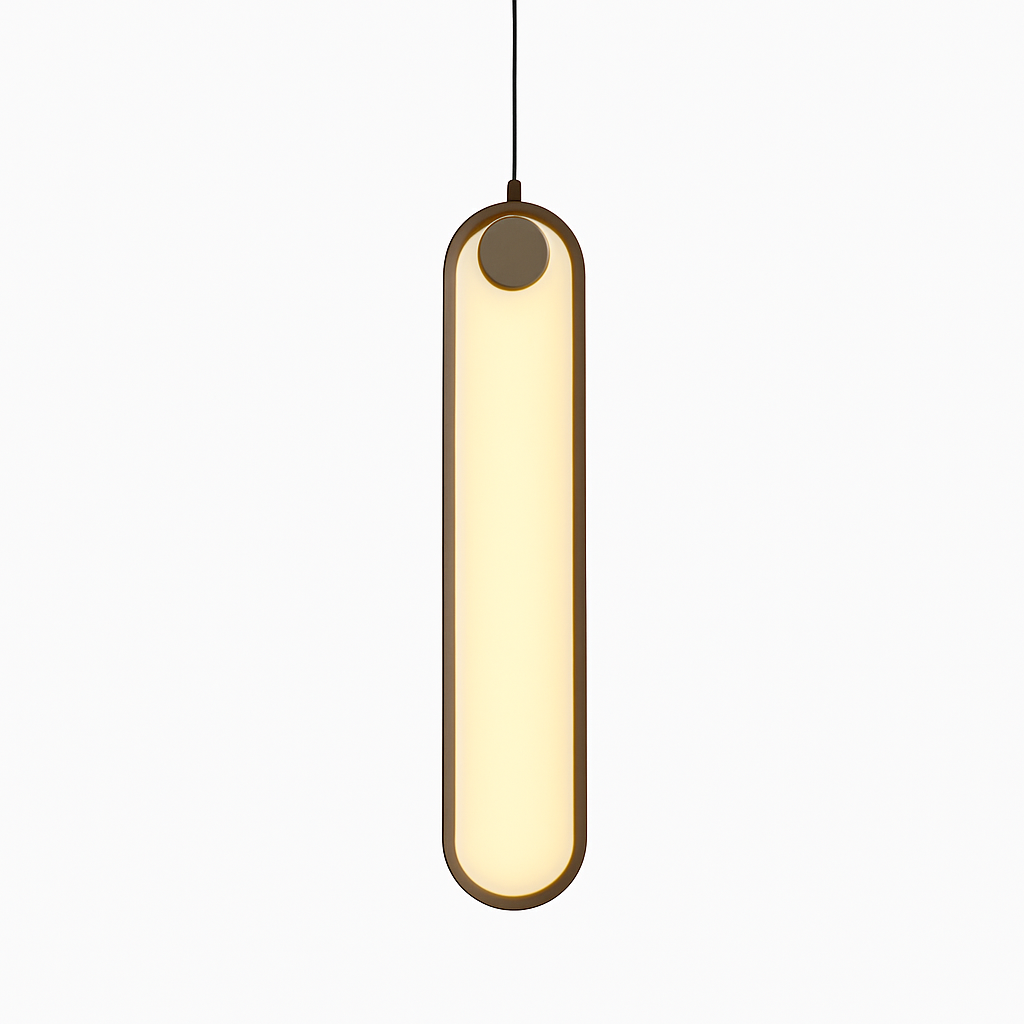 Suspension design moderne LED en anneau allongé noir ou doré Hang