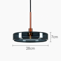 Suspension design ronde en verre bleue Dining