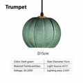 Suspension en verre nordique à motif de feuilles colorée
