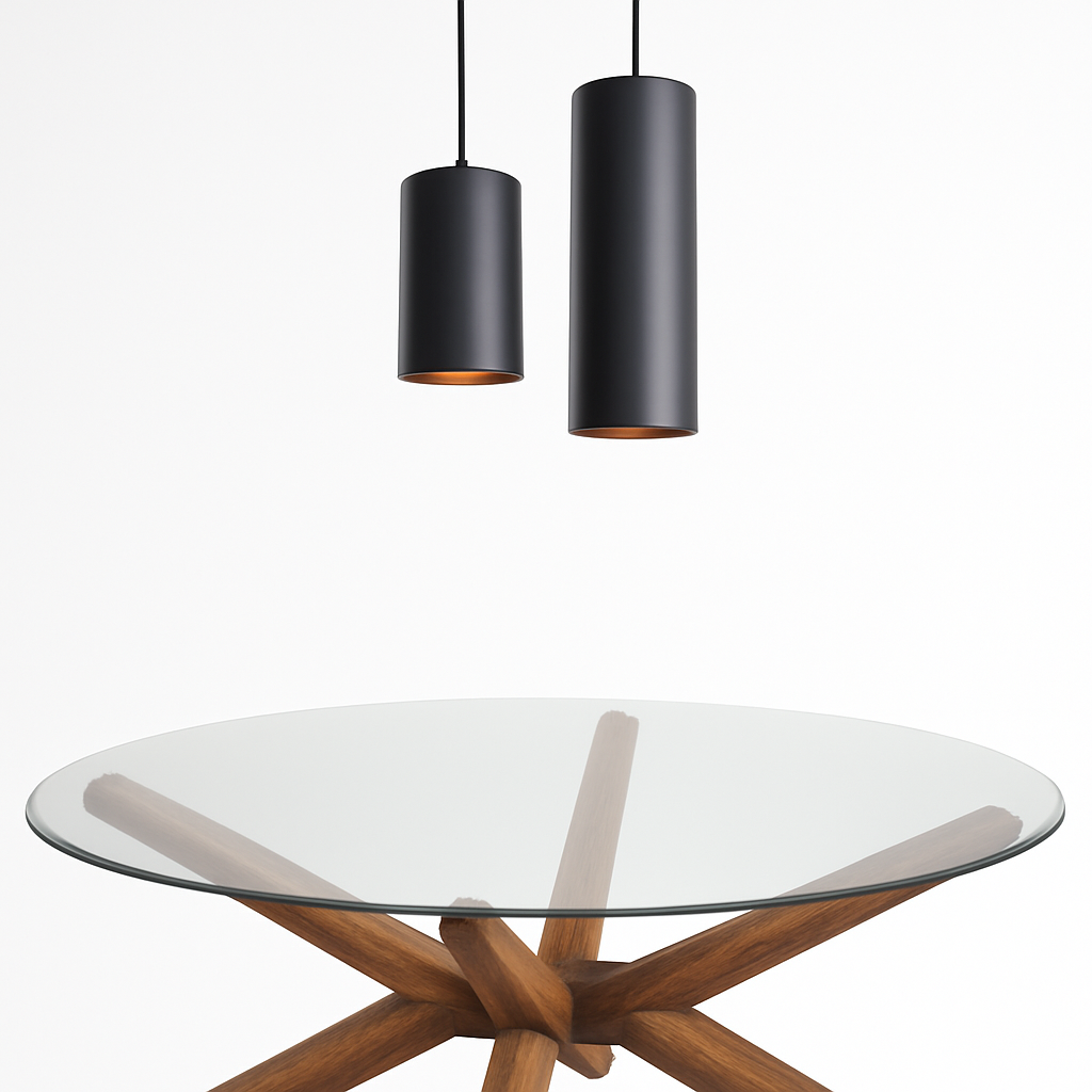 Suspension LED en forme de cylindre noir Vintage
