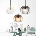 Suspension LED en verre au design nordique gris fumé