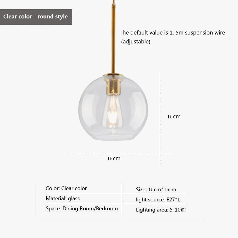 Suspension LED en verre au design nordique minimaliste