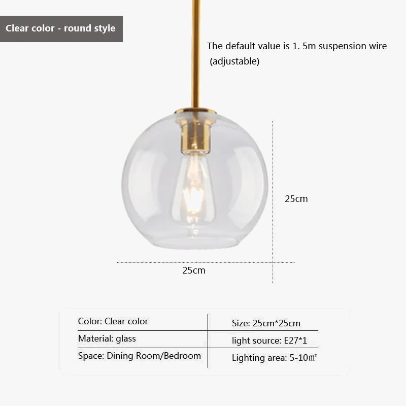 Suspension LED en verre au design nordique minimaliste