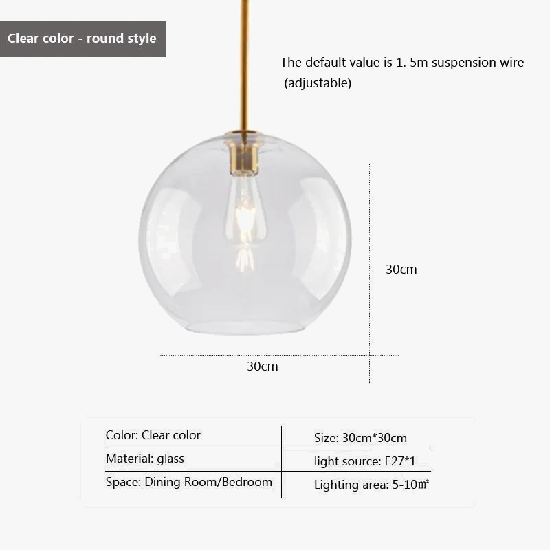 Suspension LED en verre au design nordique minimaliste