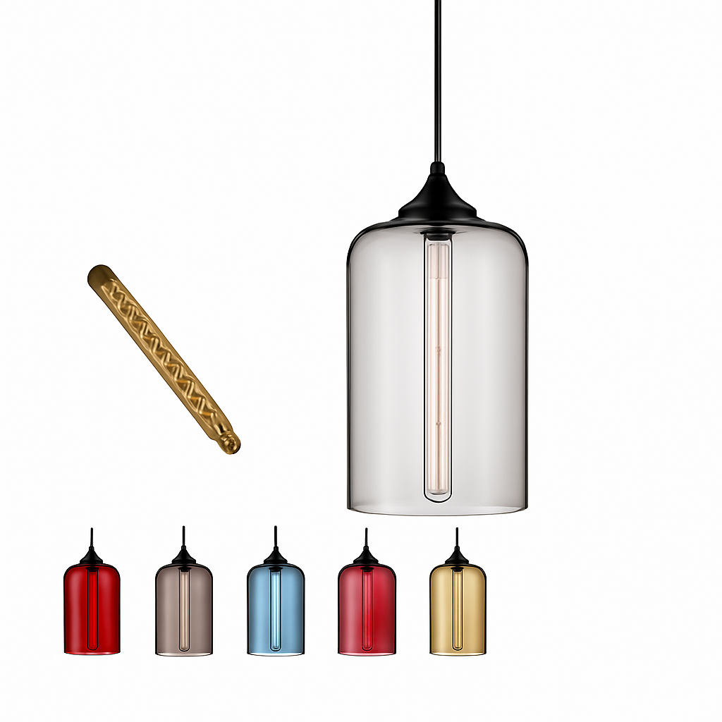 suspension moderne loft luminaire en verre multicolore vintage