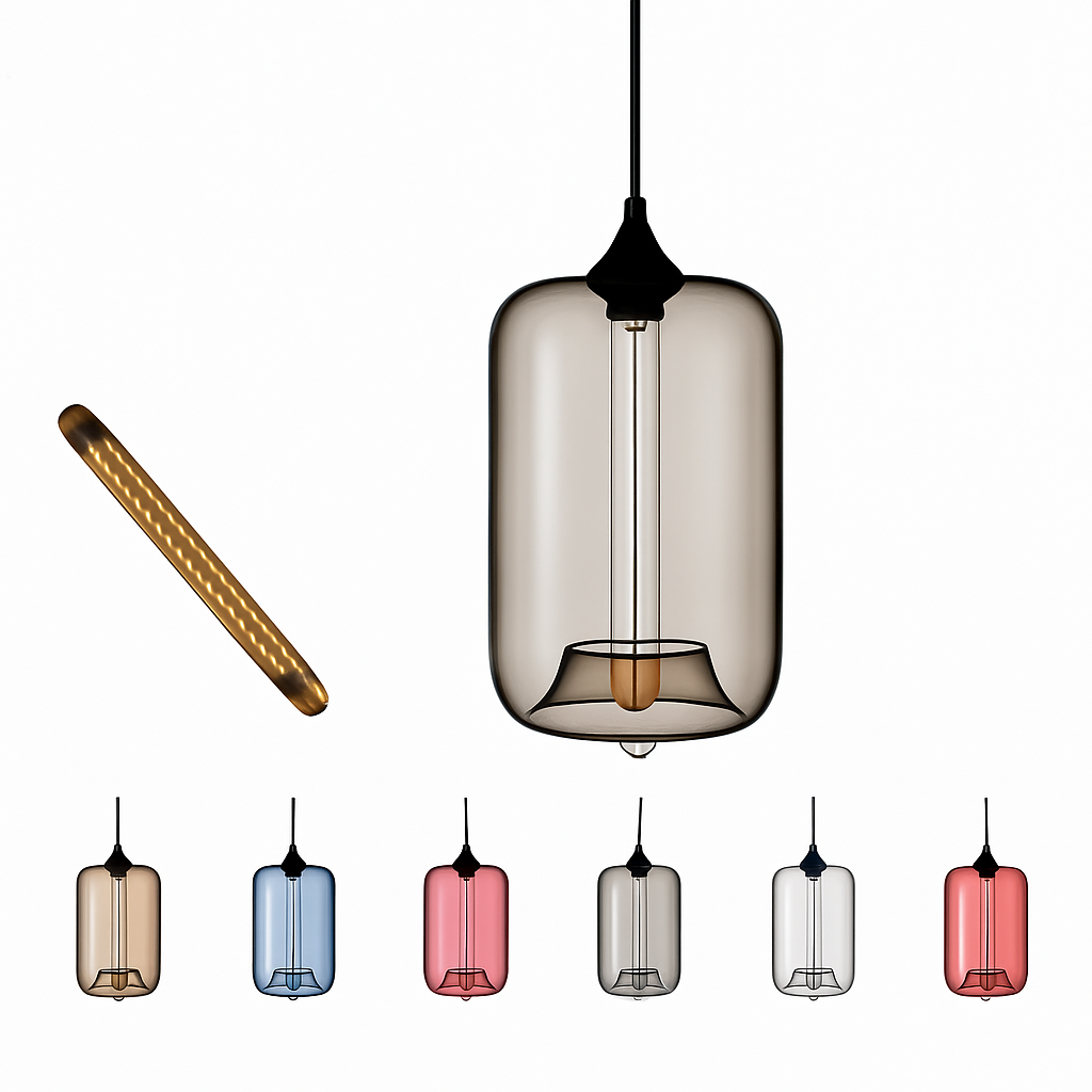 suspension moderne loft luminaire en verre multicolore vintage