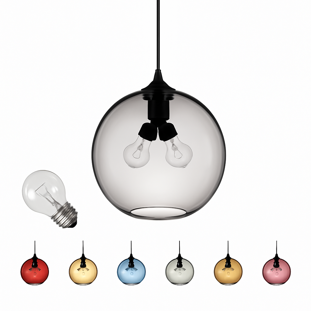 suspension moderne loft luminaire en verre multicolore vintage