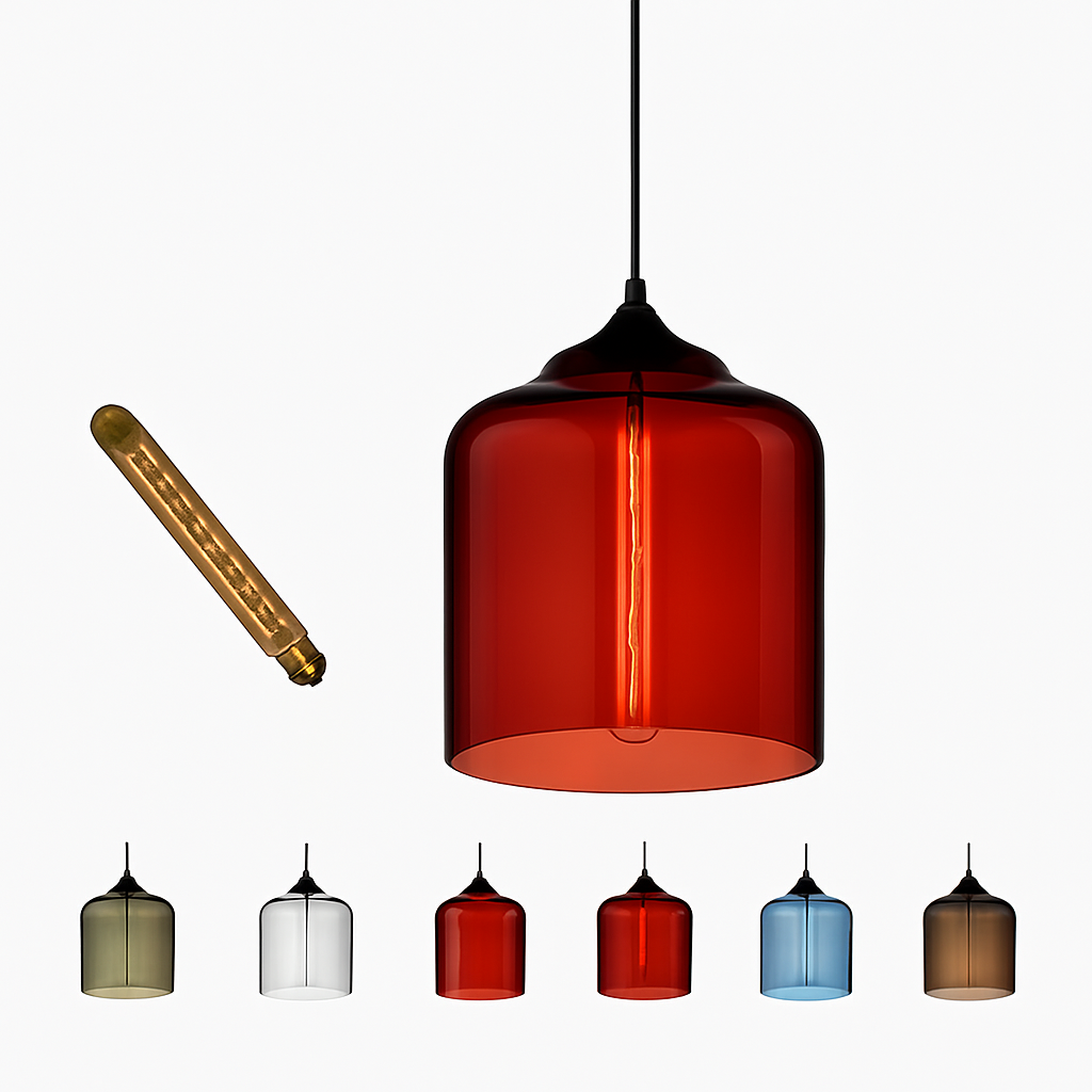 suspension moderne loft luminaire en verre multicolore vintage