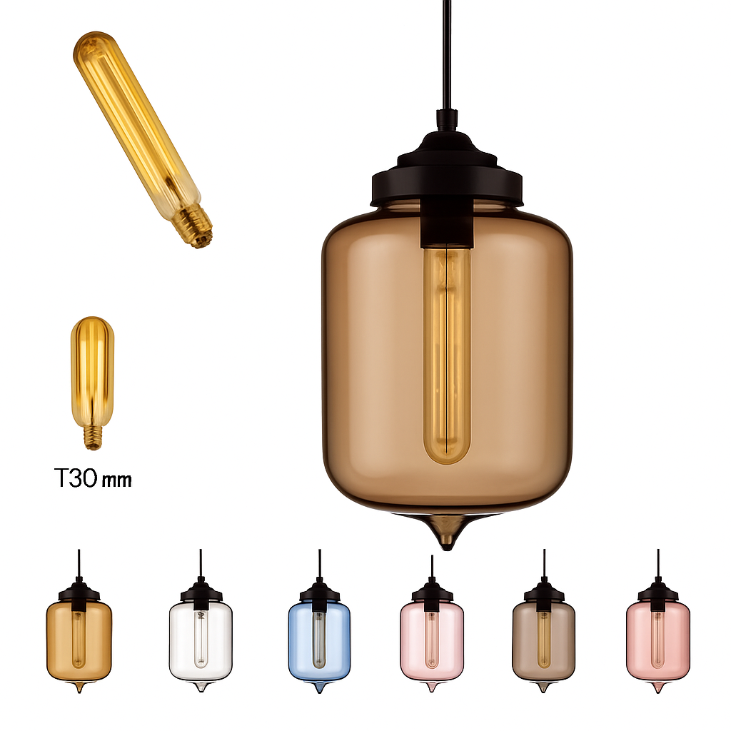 suspension moderne loft luminaire en verre multicolore vintage