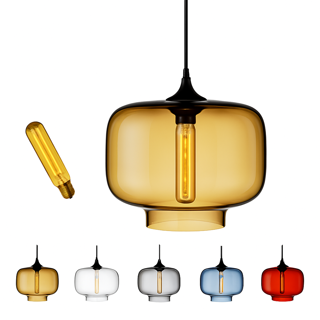 suspension moderne loft luminaire en verre multicolore vintage