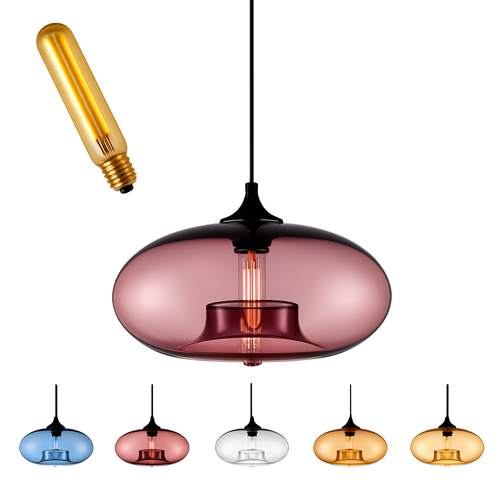 suspension moderne loft luminaire en verre multicolore vintage