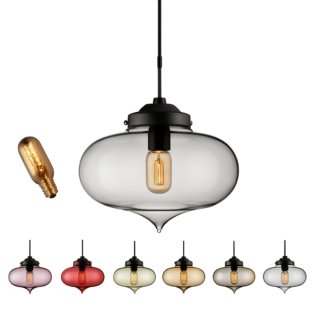 suspension moderne loft luminaire en verre multicolore vintage