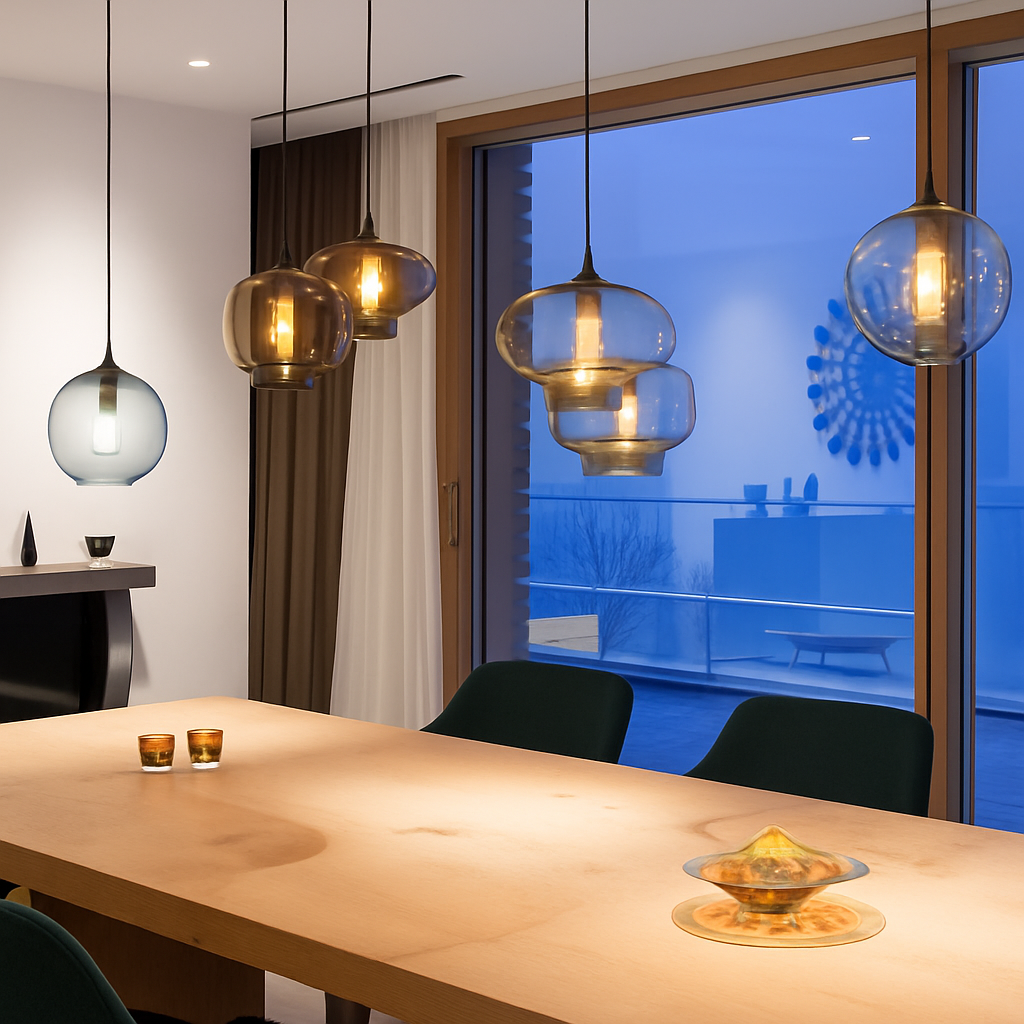 suspension moderne loft luminaire en verre multicolore vintage