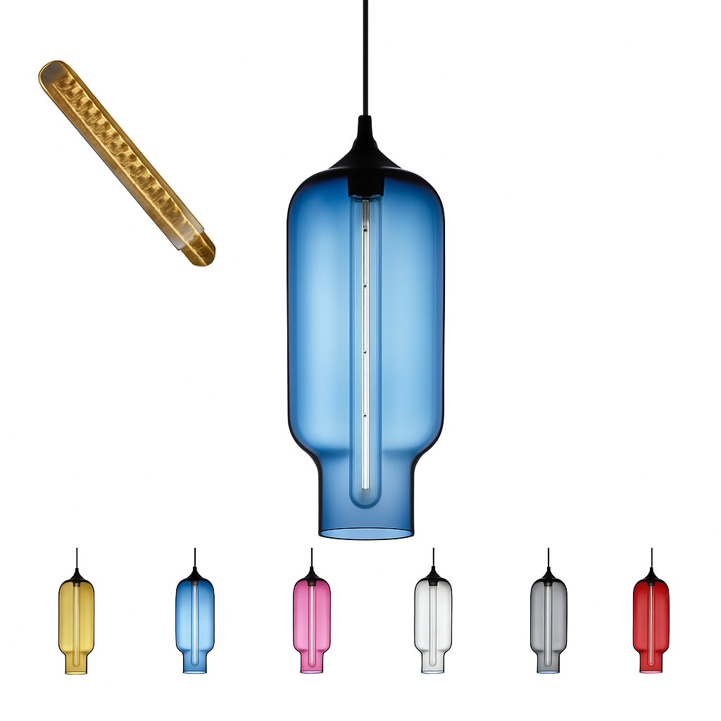 suspension moderne loft luminaire en verre multicolore vintage