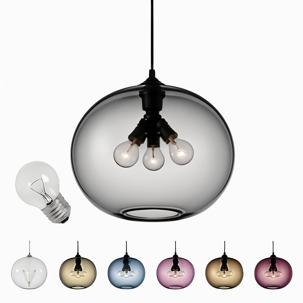 suspension moderne loft luminaire en verre multicolore vintage