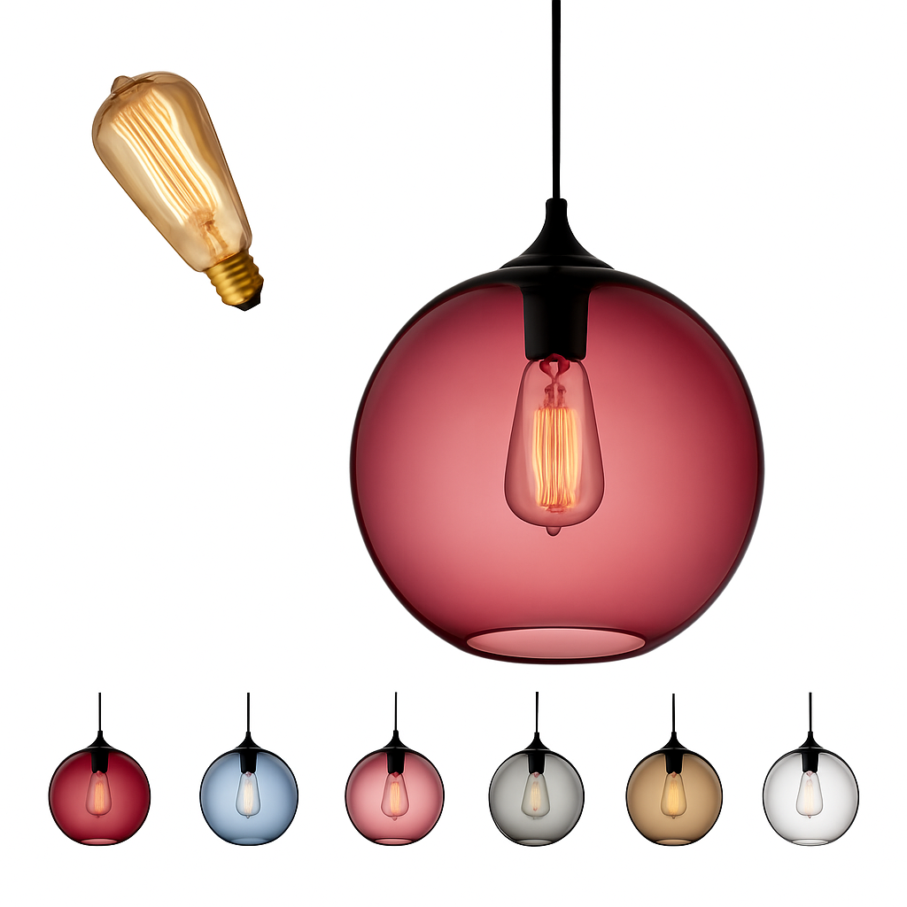 suspension moderne loft luminaire en verre multicolore vintage
