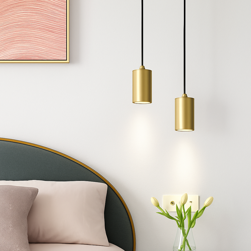 suspension nordique minimaliste en fer avec led moderne