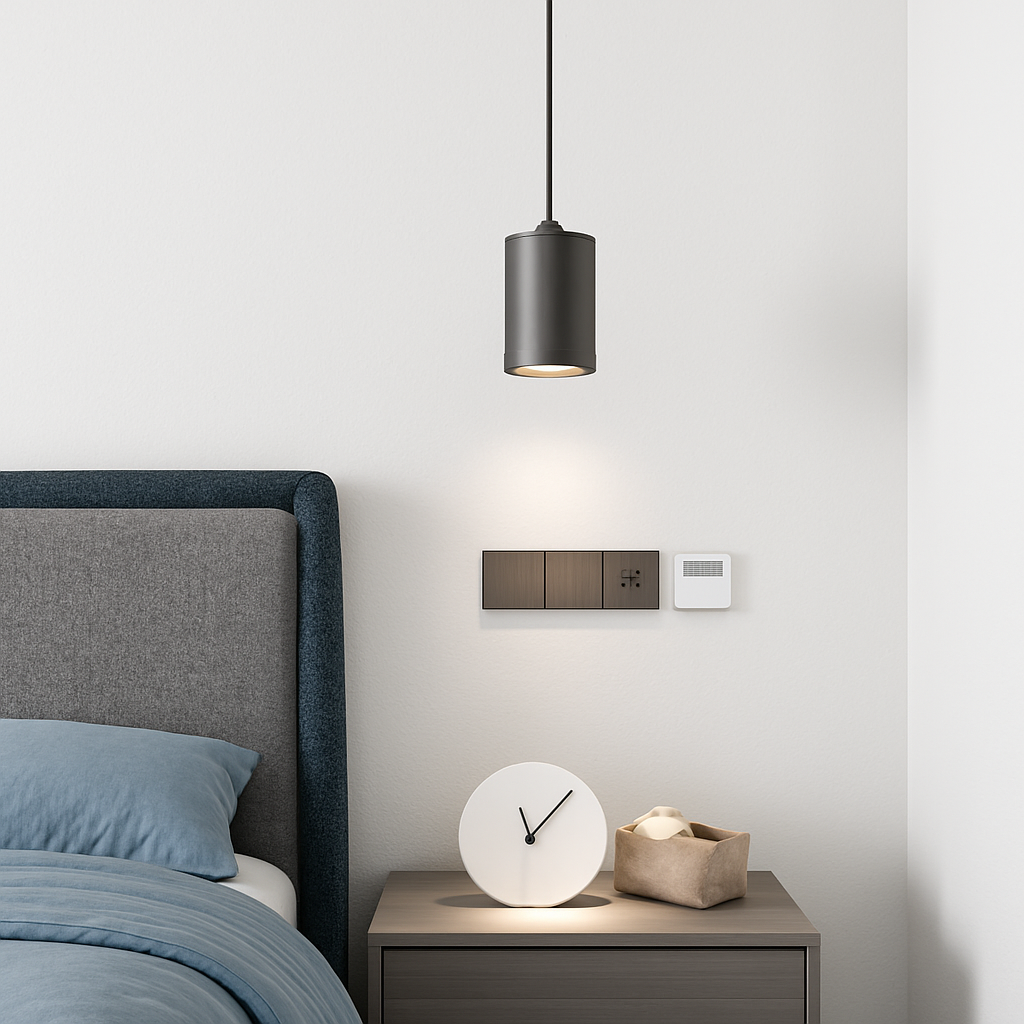 suspension nordique minimaliste en fer avec led moderne