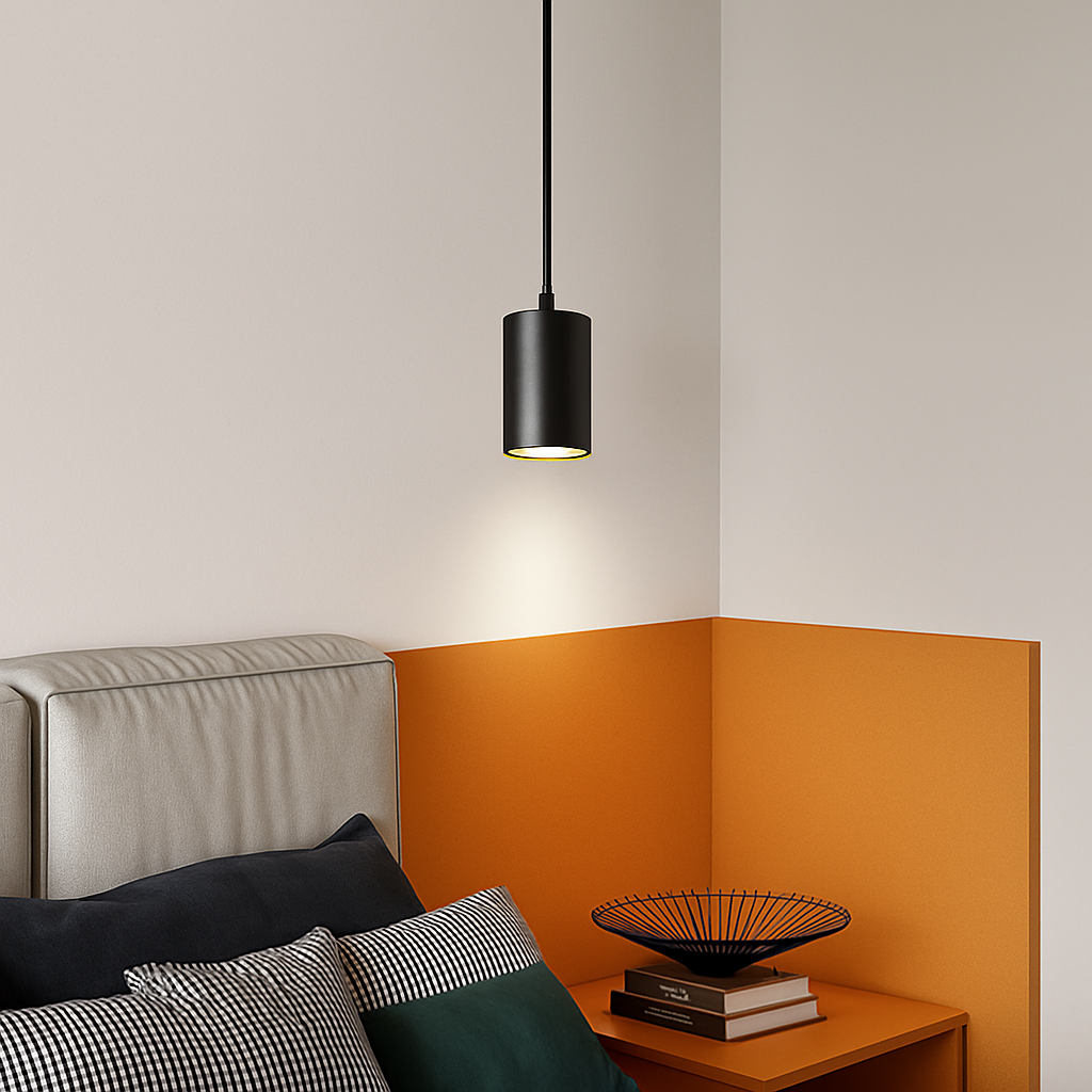 suspension nordique minimaliste en fer avec led moderne
