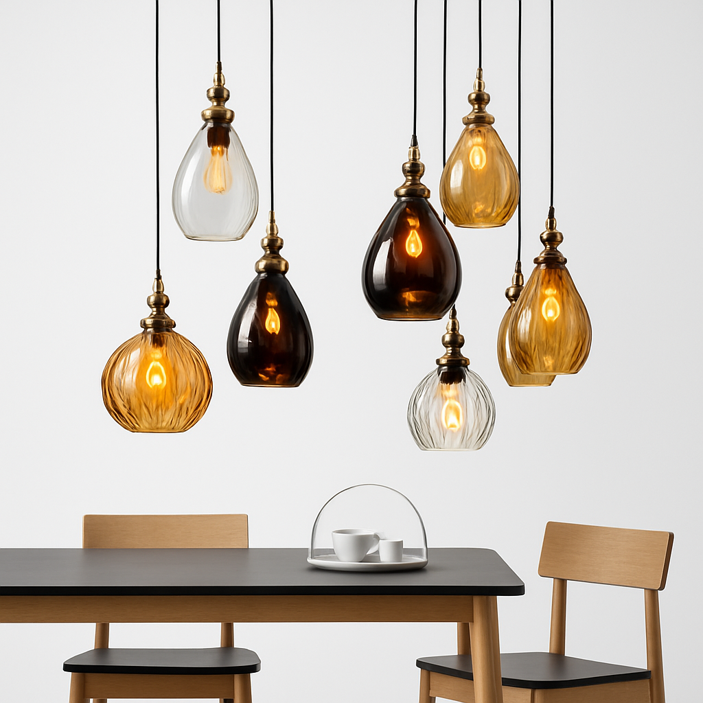 Suspension vintage en verre coloré Lampen