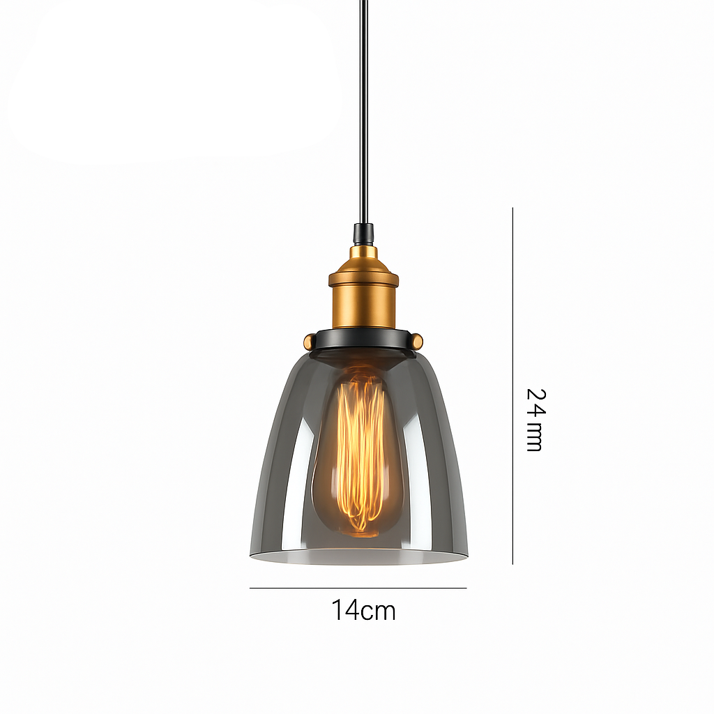 suspension vintage nordique en verre industriel pour bar