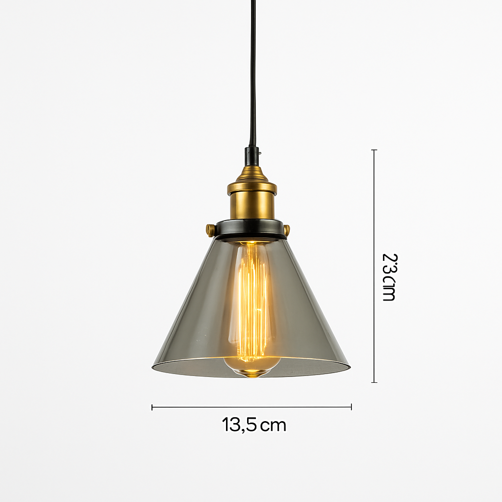suspension vintage nordique en verre industriel pour bar