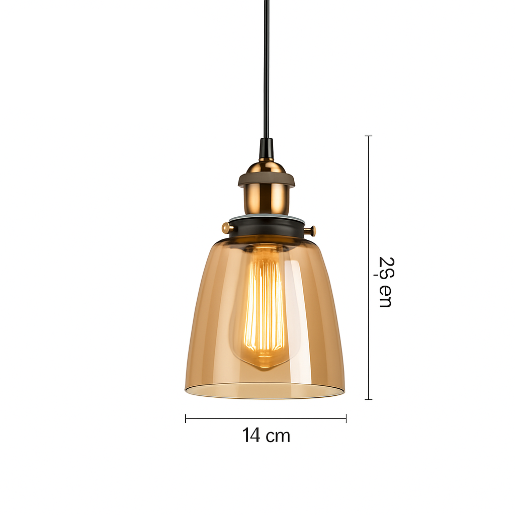 suspension vintage nordique en verre industriel pour bar