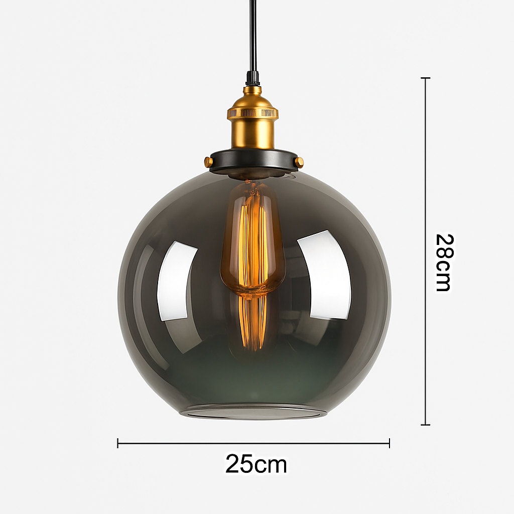 suspension vintage nordique en verre industriel pour bar