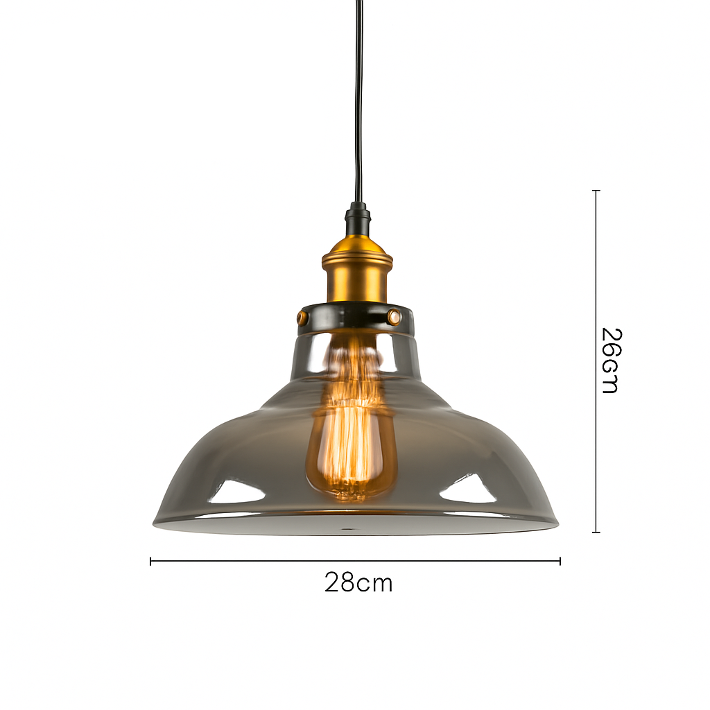 suspension vintage nordique en verre industriel pour bar