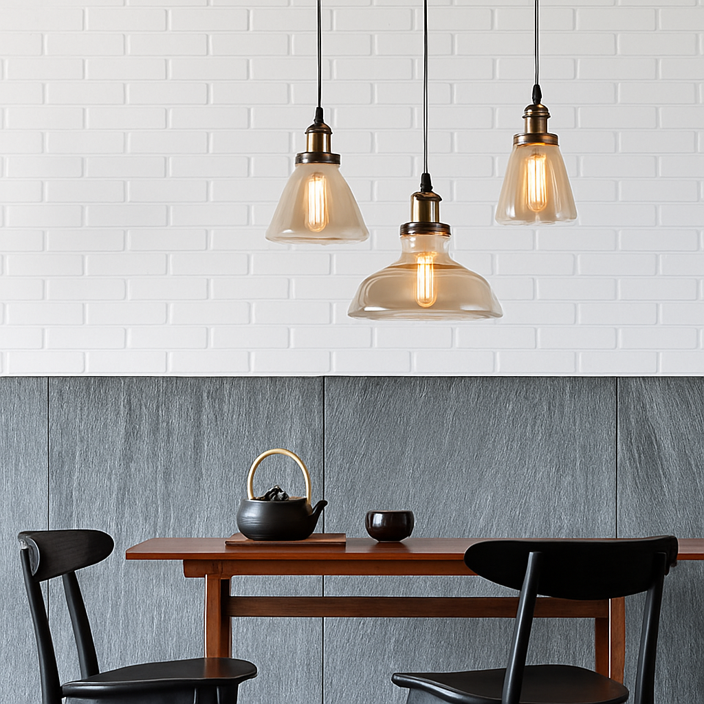 suspension vintage nordique en verre industriel pour bar