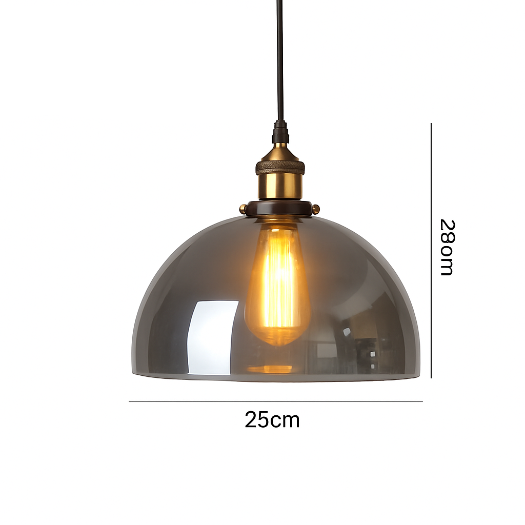 suspension vintage nordique en verre industriel pour bar